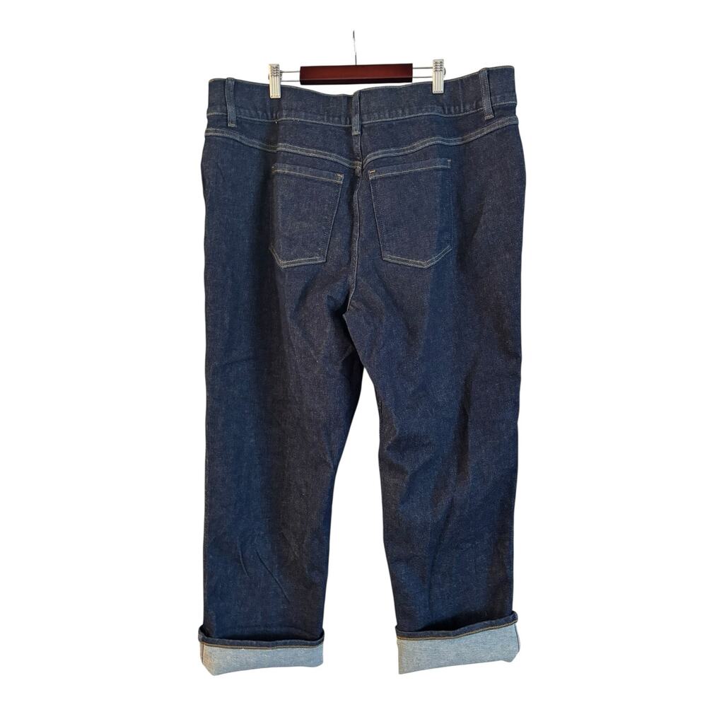 NWT Spanx Cuffed Straight Leg Jeans in Raw Indigo Size 3X PETITE Pull On - Picture 5 of 7